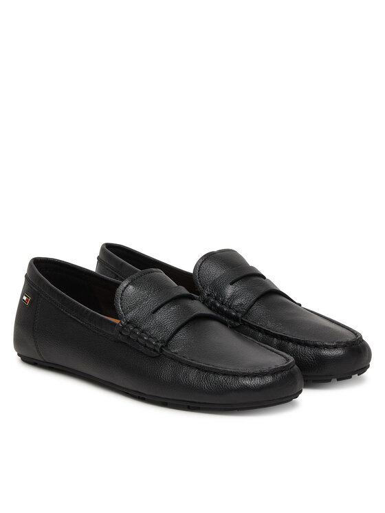 Tommy Hilfiger Mocasines Tommy Hilfiger Flag Leather Driver Loafer FW0FW09350 Negro