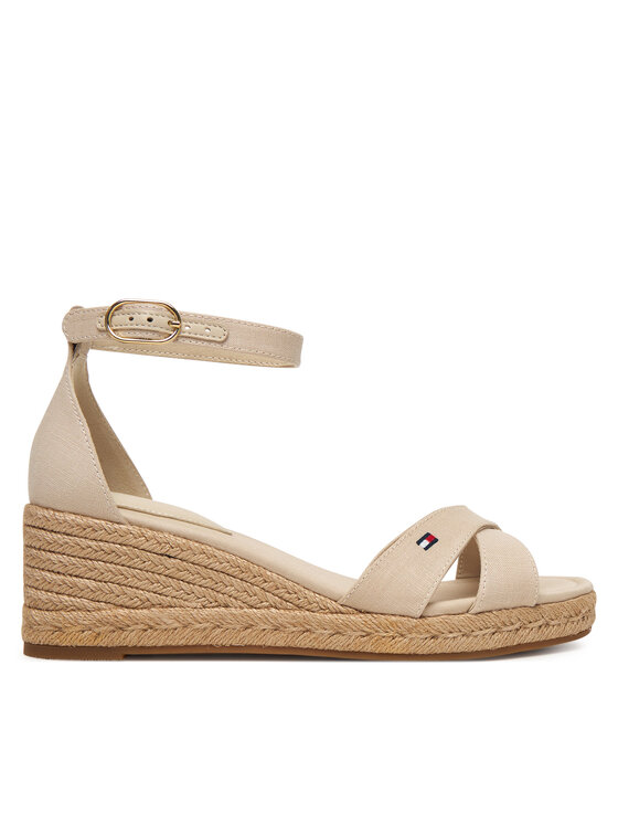 Tommy Hilfiger Espadrillas Tommy Hilfiger Mid Wedge Espad X Cross FW0FW09332 Beige