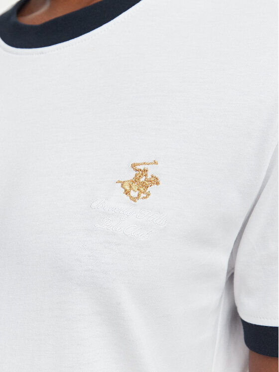 Beverly Hills Polo Club Beverly Hills Polo Club Camiseta P-SS26W-TS0104 Blanco Regular Fit