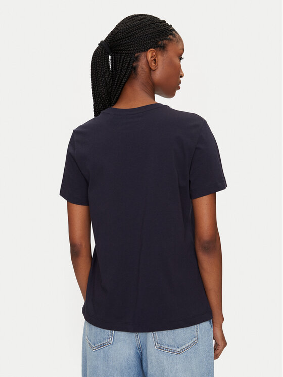 Gant Gant T-shirt Bisiklet Yaka 4200277 Blu scuro Regular Fit