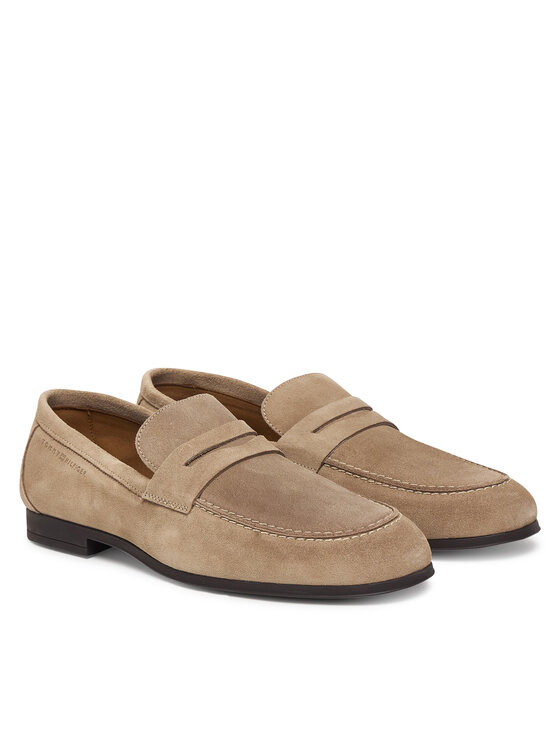Tommy Hilfiger Loaferice Tommy Hilfiger Flexible Slim Suede Loafer FM0FM05745 Bež