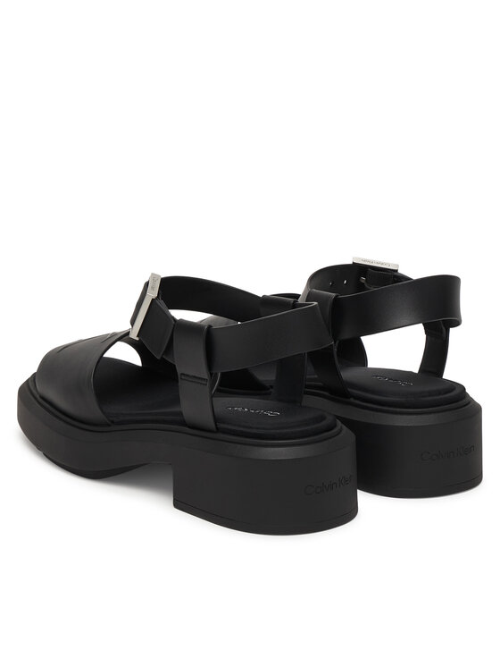 Calvin Klein Sandały Calvin Klein Chunky Sandal Lth Mg HW0HW03131 Czarny