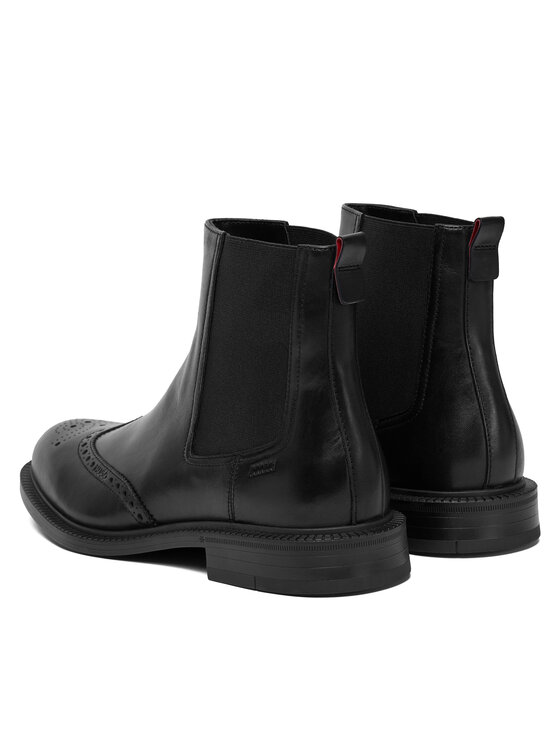 HUGO Kotníková obuv s elastickým prvkem HUGO Lysander 50552617 Černá