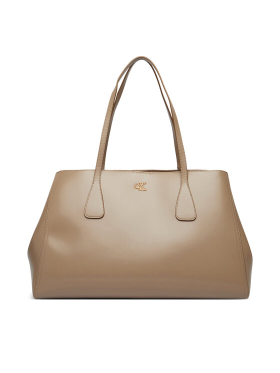 Calvin Klein Geantă Calvin Klein Ck Snap Large Tote LV04F3502G Bej