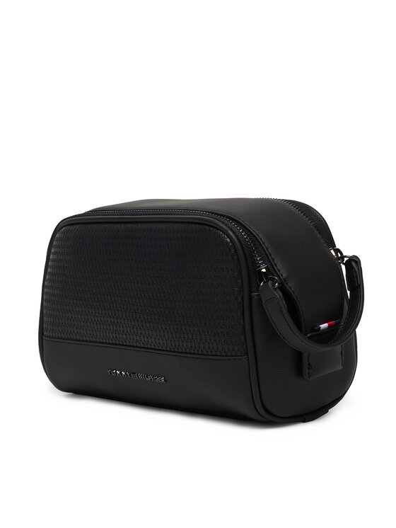 Tommy Hilfiger Kosmetyczka Tommy Hilfiger Metal Logo Woven Washbag AM0AM14098 Czarny