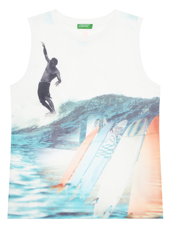 United Colors Of Benetton United Colors Of Benetton Tank top marškinėliai 3RD0CH020 Balta Regular Fit
