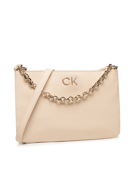 Calvin Klein Handtasche Calvin Klein Re-Lock Ew Crossbody W Chain K60K609115 Beige