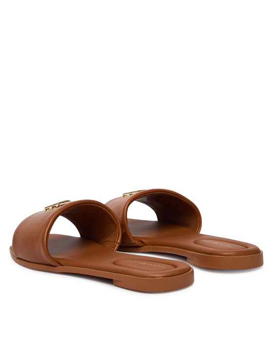 Tommy Hilfiger Natikači Tommy Hilfiger Th Logo Hardware Leather Mule FW0FW09292 Rjava