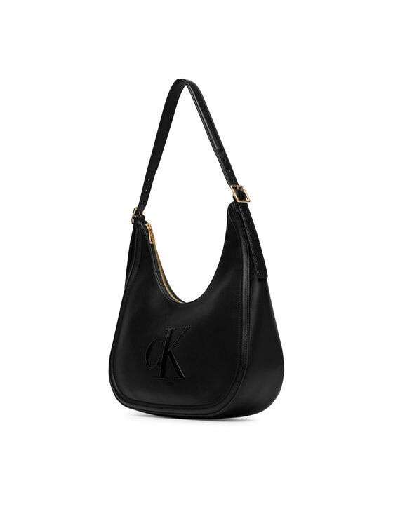 Calvin Klein Ročna torba Calvin Klein Bold Ck Crescent Bag LV04F3427G Črna