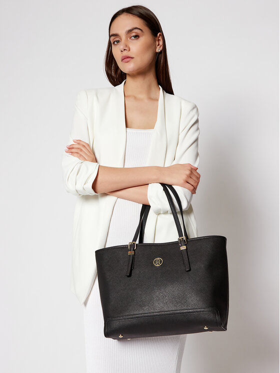 Tommy Hilfiger Soma Tommy Hilfiger Honey Med Tote AW0AW04547 Melns