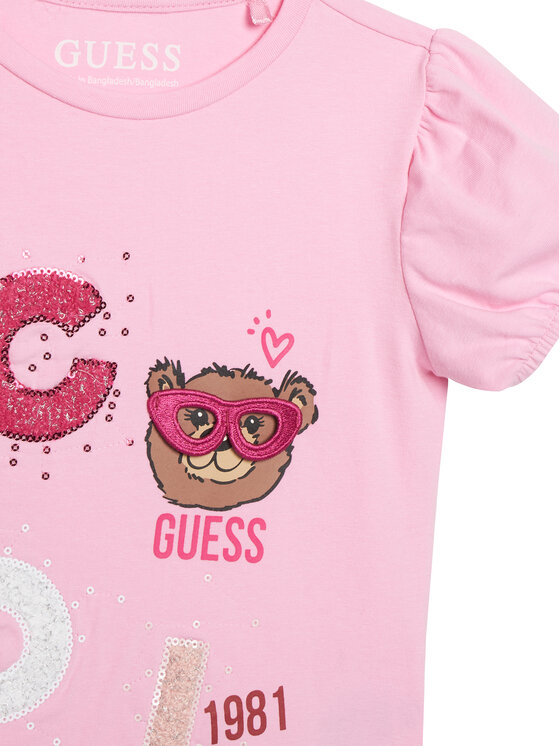 Guess Guess Camiseta K6RI05 K6YW4 Rosa Regular Fit