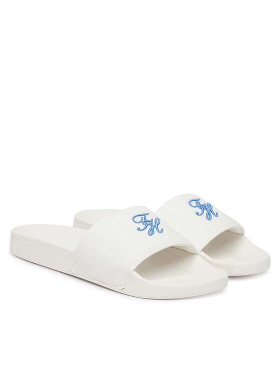 Tommy Hilfiger Iešļūcenes Tommy Hilfiger Th Script Pool Slide FW0FW09286 Balts