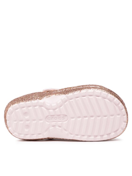 Şlapi Crocs Classic Lined Glitter Clog K 207462 Auriu | Epantofi.ro