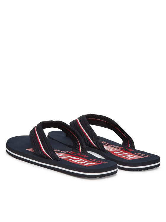 Tommy Hilfiger Japonki Tommy Hilfiger Corporate Hilfiger Beach FM0FM05436 Granatowy