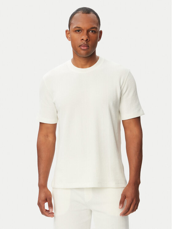 BOSS BOSS Футболка Structure 50540567 Кремовий Regular Fit