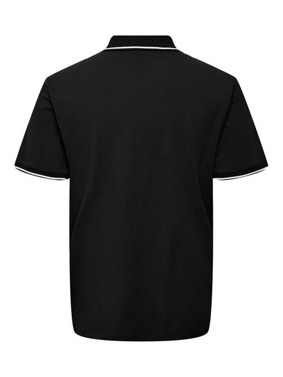 Only & Sons Only & Sons Поло Fletcher 22024827 Чорний Regular Fit
