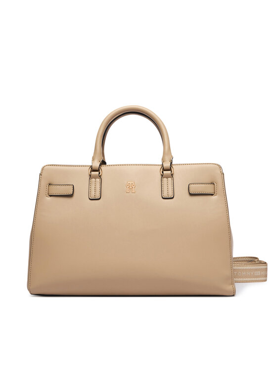 Tommy Hilfiger Borsetta Tommy Hilfiger Th Joy Satchel AW0AW19067 Beige
