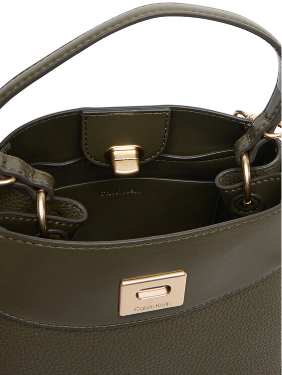Calvin Klein Geantă Calvin Klein Mix Media Crossbody LV04F3885G Verde închis
