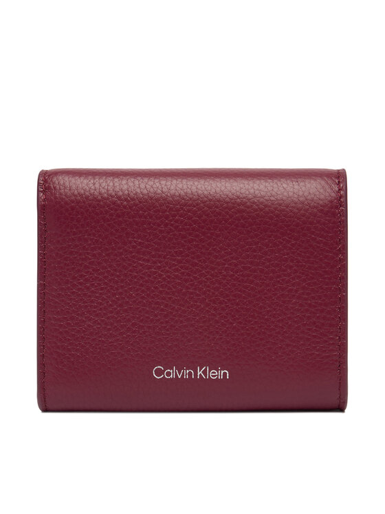 Calvin Klein Cartera Calvin Klein Emblem Hw Pebble Trifold W/Zip LV04F1128G Guinda/burdeos