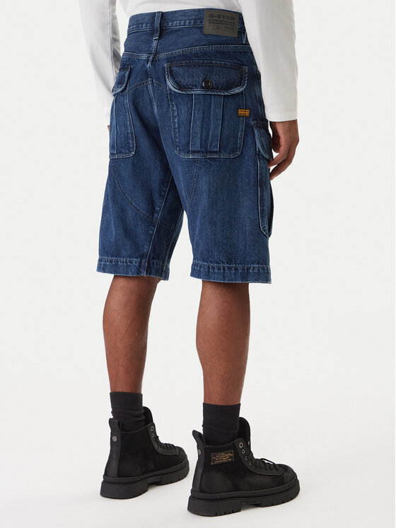 G-STAR G-Star Raw Pantaloncini di jeans Bend 3D Cargo D26528-D788 Blu scuro Relaxed Fit