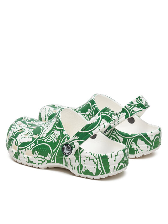 Crocs Šlepetės Crocs Classic Duke Print Clog K 210007 Žalia