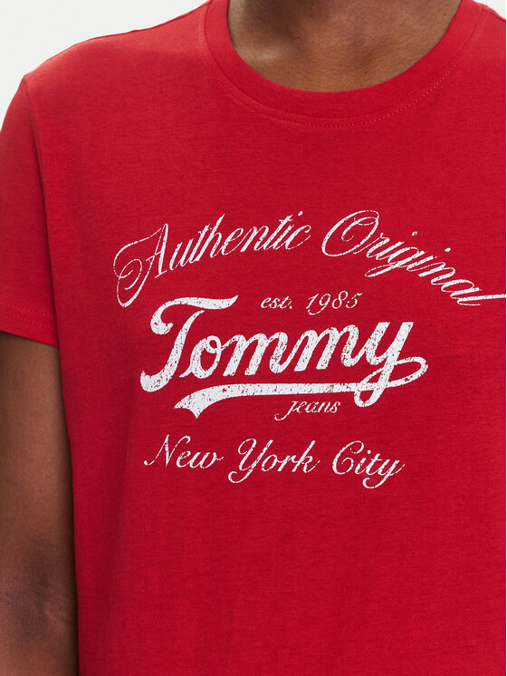 Tommy Jeans Tommy Jeans Póló Essential DW0DW21404 Piros Regular Fit