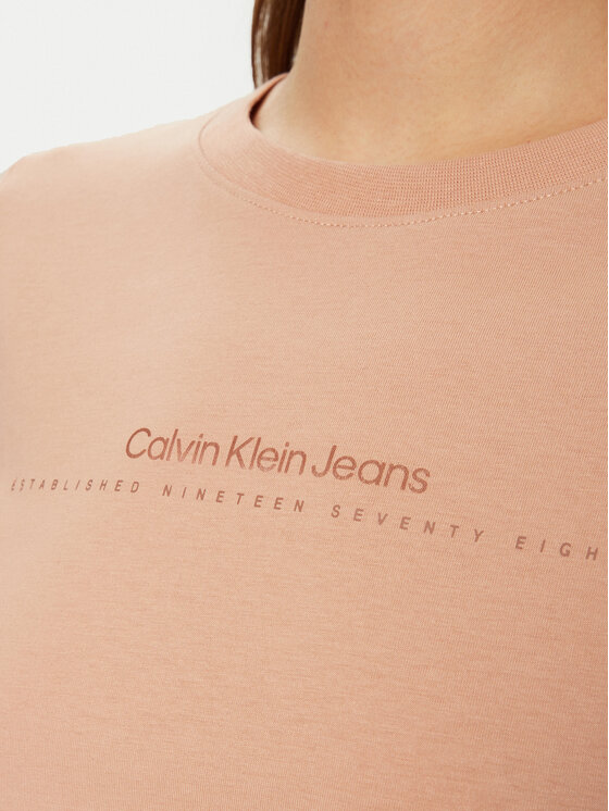 Calvin Klein Jeans Calvin Klein Jeans Marškinėliai Institutional Graphic J20J224990 Oranžinė Slim Fit