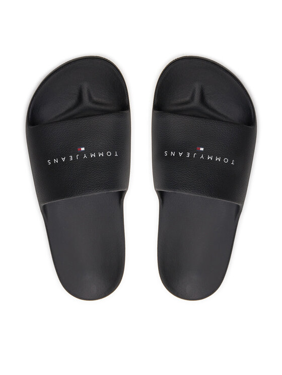 Tommy Jeans Šlepetės Tommy Jeans Tjw Printed Pu Pool Slide EN0EN02693 Juoda