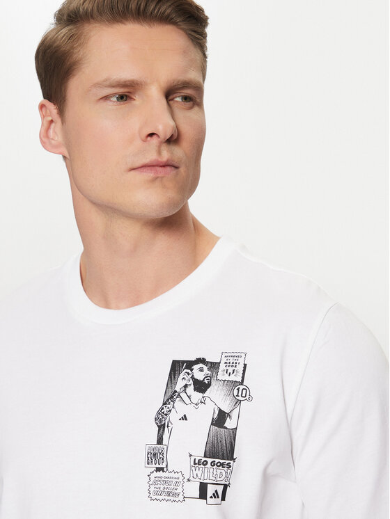 adidas adidas Футболка Messi Icon Graphic JJ1414 Білий Regular Fit