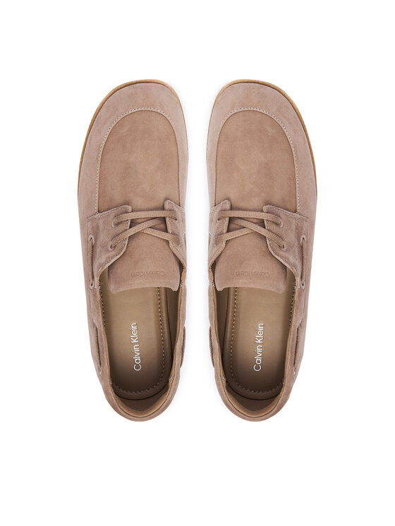 Calvin Klein Pusbačiai Calvin Klein Ess Boatshoe Suede HW0HW03290 Smėlio