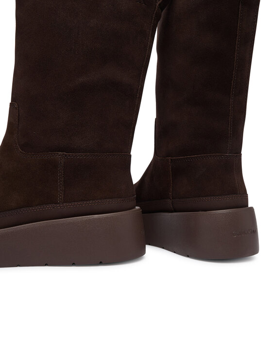 Calvin Klein Stivali da neve Calvin Klein Flatform Mid Boot Suede Wl HW0HW03181 Marrone