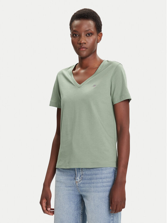 Gant Gant Camiseta Shield 4200750 Verde Regular Fit