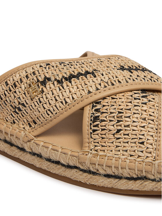 Tommy Hilfiger Šlepetės Tommy Hilfiger Raffia TH FW0FW09139 Smėlio