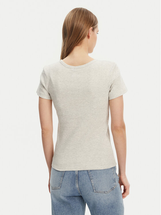 Pieces Pieces Футболка May 17154483 Сірий Slim Fit