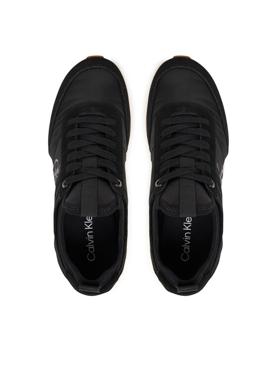 Calvin Klein Laisvalaikio batai Calvin Klein Retro Runner Sock Laceup Mix Mat YW0YW02060 Juoda
