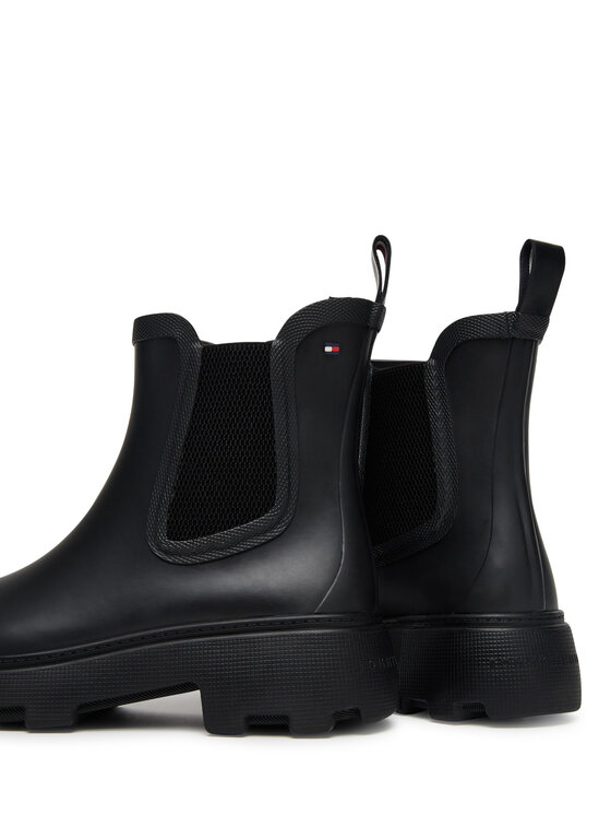 Tommy Hilfiger Gumáky Tommy Hilfiger Rubber Flag Cleated FW0FW08637 Čierna