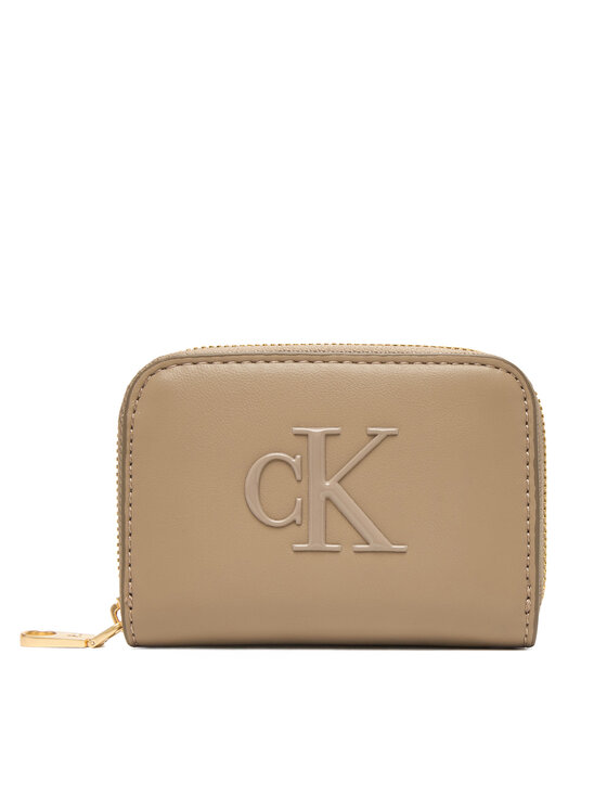 Calvin Klein Denarnica Calvin Klein Bold Ck Medium Zip Around LV04F1154G Bež
