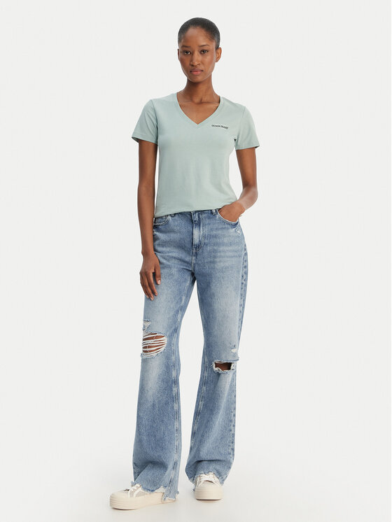 Guess Jeans Guess Jeans Футболка W4YI23 J1314 Зелений Regular Fit
