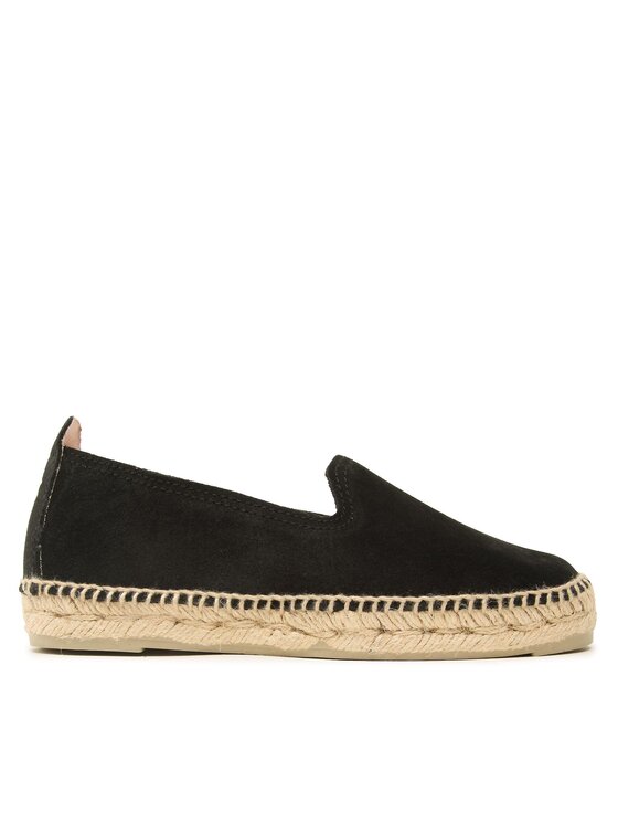 Manebi Еспадрильї Manebi Suede Flat Espadrilles Чорний