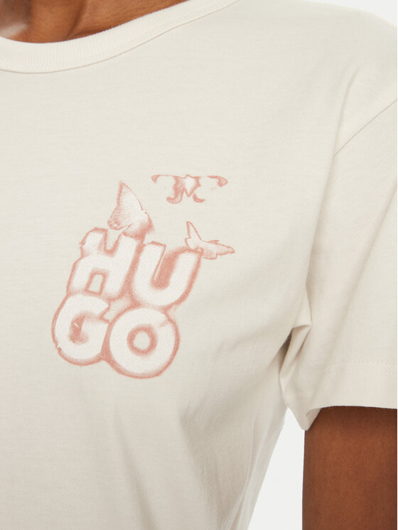 HUGO HUGO Футболка Destrel_1 50534246 Écru Regular Fit