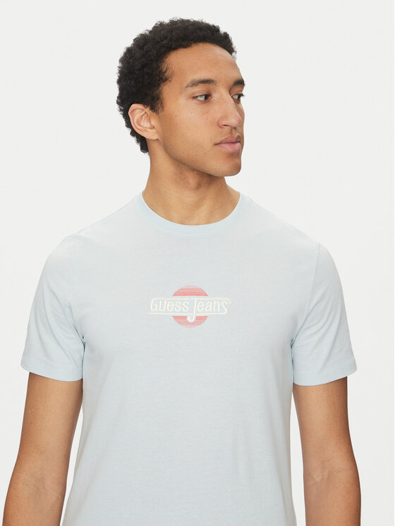 Guess Jeans Guess Jeans Póló M5GI23 K8HM0 Kék Slim Fit