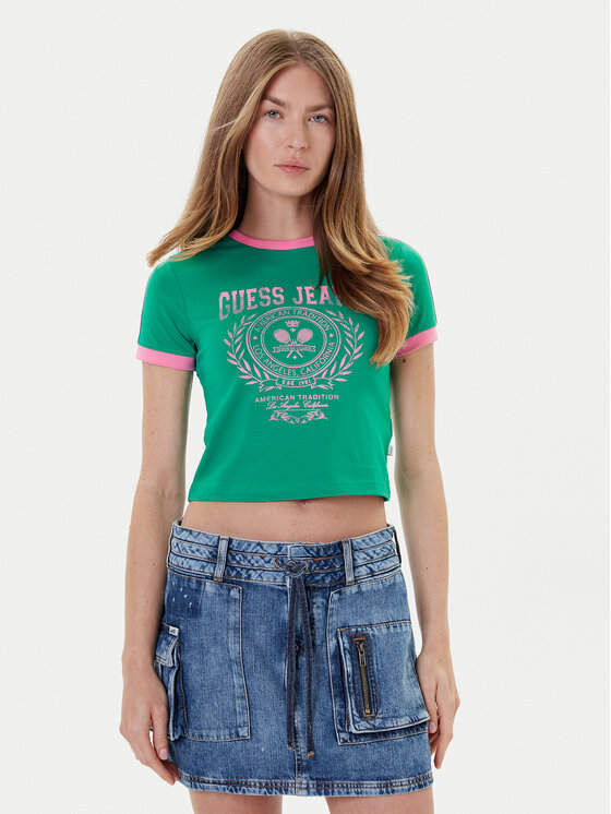 Guess Jeans Guess Jeans Camiseta W5YI03 J1314 Verde Regular Fit
