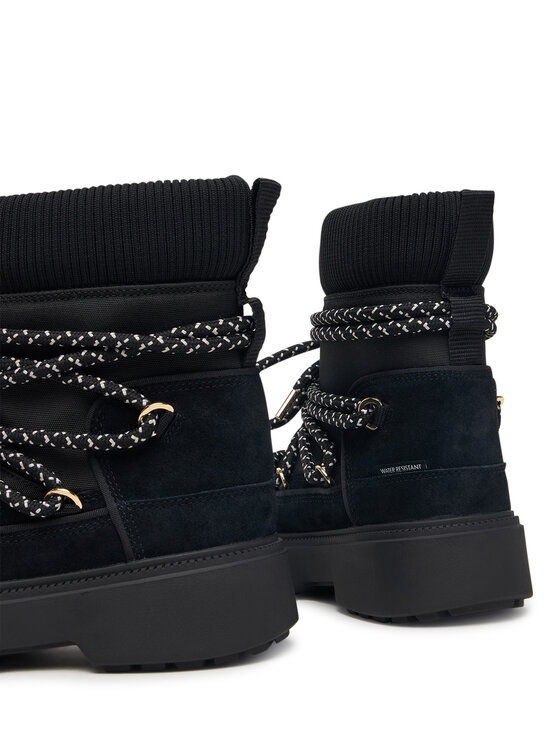 Tommy Hilfiger Čizme za snijeg Tommy Hilfiger Lace-Up Water Resist Snow Boot FW0FW09546 Crna