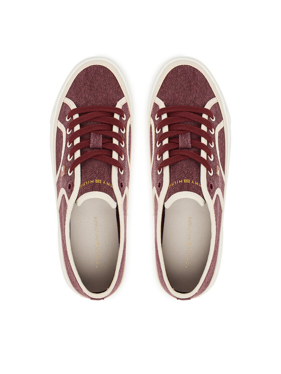 Tommy Hilfiger Teniszcipő Tommy Hilfiger Platform Vulc Sneaker Piping FW0FW09394 Bordó