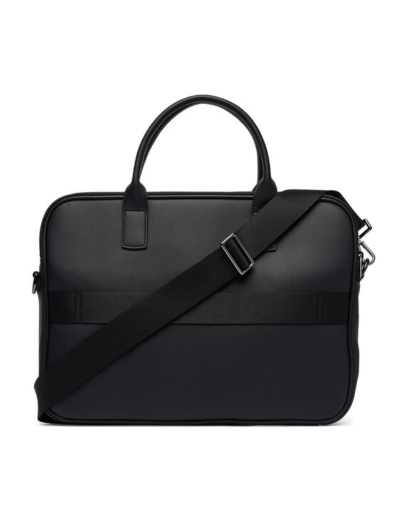 Tommy Hilfiger Torba na laptopa Tommy Hilfiger Th Woven Computer Bag AM0AM14094 Czarny