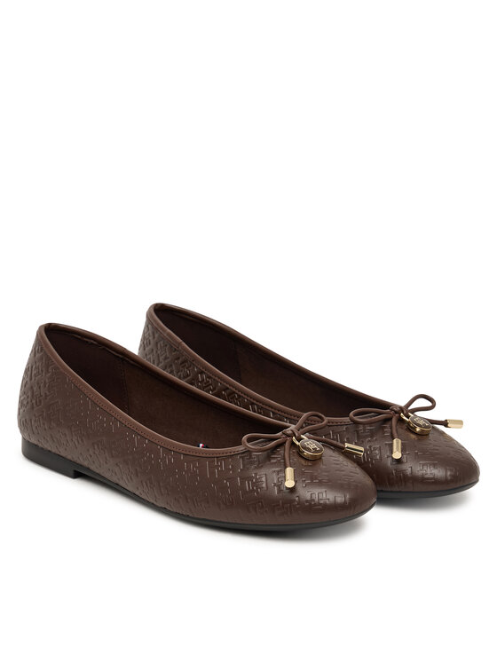 Tommy Hilfiger Balerinke Tommy Hilfiger Th Charm Monogram Ballerina FW0FW09683 Rjava