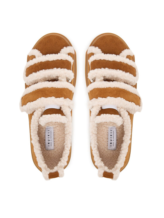 Inuikii Снікерcи Inuikii Shearling Low Velcro 1001.001.0231 Коричневий