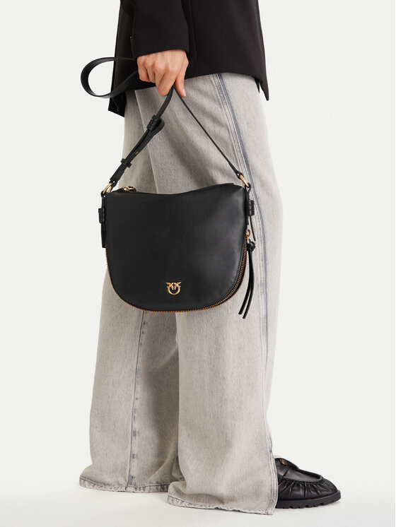 PINKO Kabelka PINKO Hobo Zip Around Mini Ai 25-26 PLTT 105332 A0QO Černá