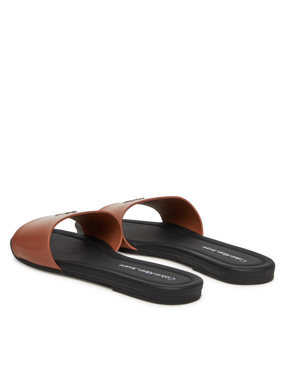 Calvin Klein Jeans Natikači Calvin Klein Jeans Flat Sandal Slide Mg YW0YW01697 Rjava