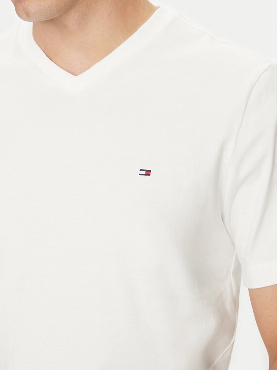 Tommy Hilfiger Tommy Hilfiger Camiseta Essential V-Neck Tee MW0MW39249 Blanco Regular Fit